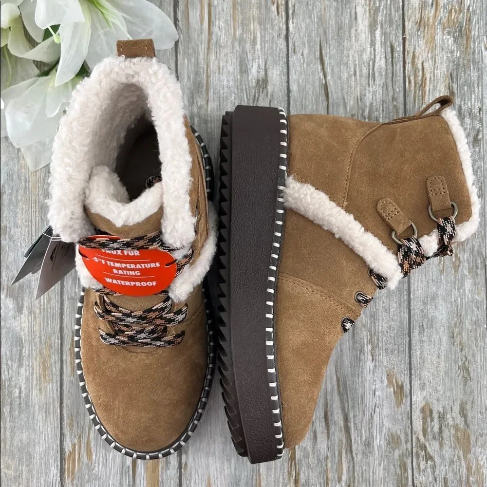 Little Girls Platform Winter Leather Boots Shoes Size 2